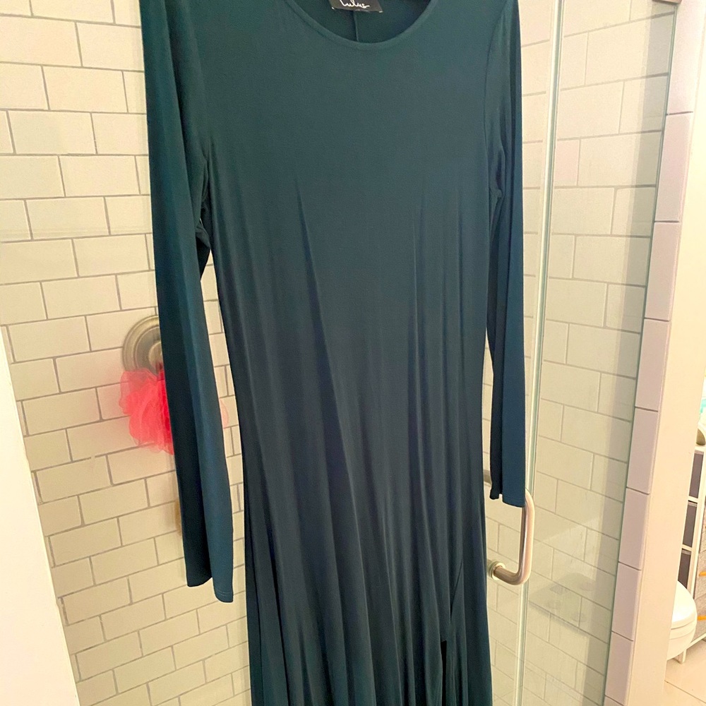Long sleeve lulu’s green floor length dress